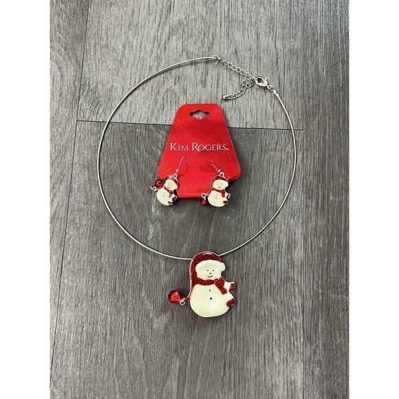 Snowman Jewelry earring necklace pin Kim‎ Rogers - Picture 1 of 5